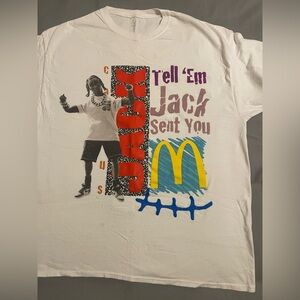 Cactus Jack by Travis Scott White Tee with Red, Blue, and Purple Graphics